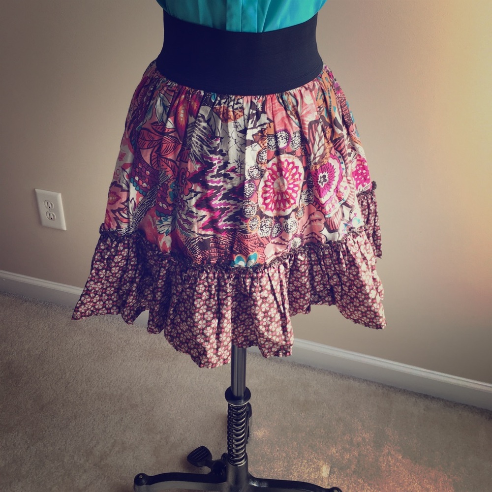 Xhilaration Fiesta Floral Midi Skirt